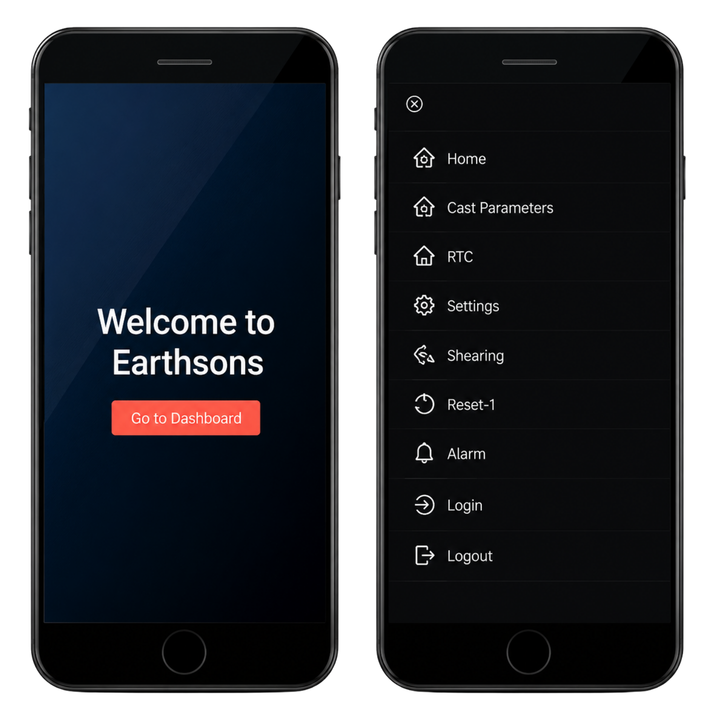 CCM SCADA Mobile Application Screen
